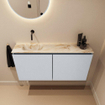 MONDIAZ TURE-DLUX 100cm toiletmeubel Clay. EDEN wastafel Frappe positie links. Zonder kraangat. SW1102694