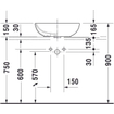 Duravit Foster opbouw wastafel 49.5x35cm met overloop wit 0290466