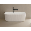ZEZA Blend half vrijstaand bad - ribbel - 170x80x58cm - met afvoer - acryl - mat wit SW962843