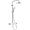 Duravit Shower Systems Douchesysteem - thermostatisch - HOH=15cm - hoofddouche ø23cm - 1 jet - handdouche rond - 3 jet - chroom/wit hoogglans SW962035