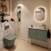 MONDIAZ TURE-DLUX 80cm toiletmeubel Army. EDEN wastafel Glace positie rechts. Met 1 kraangat. SW1103214