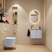 MONDIAZ TURE-DLUX 60cm toiletmeubel Clay. EDEN wastafel Frappe positie links. Met 1 kraangat. SW1102682