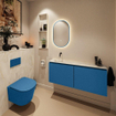 MONDIAZ TURE-DLUX 120cm toiletmeubel Jeans. EDEN wastafel Ostra positie links. Zonder kraangat. SW1104925