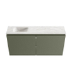 MONDIAZ TURE-DLUX 100cm toiletmeubel Army. EDEN wastafel Ostra positie links. Zonder kraangat. SW1104707