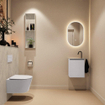 MONDIAZ TURE-DLUX 40cm toiletmeubel Cale. EDEN wastafel Opalo positie links. Met 1 kraangat. SW1104240