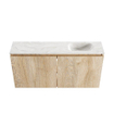 MONDIAZ TURE-DLUX 100cm toiletmeubel Washed Oak. EDEN wastafel Ostra positie rechts. Zonder kraangat. SW1105136