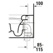 Duravit ME by Starck closetpot diepspoel staand back to wall t.b.v. SensoWash closetzitting 37x60cm met verdekte bevestiging met wondergliss wit SW84198