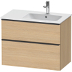 Duravit D-Neo wastafelonderkast 81x62.5x46.2cm 2 lades Natuur eiken Mat SW641151