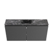 MONDIAZ TURE-DLUX 100cm toiletmeubel Dark Grey. EDEN wastafel Lava positie midden. Zonder kraangat. SW1103796