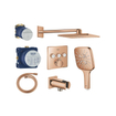 Grohe Grohtherm regendoucheset inbouw - hoofddouche vierkant - handdouche vierkant - warm sunset SW1235155