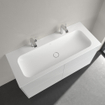 Villeroy & Boch Finion meubelwastafel met 2 kraangaten 120x50cm Ceramic+ zonder overloop stone white SW209578