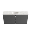 MONDIAZ TURE-DLUX 100cm toiletmeubel Dark Grey. EDEN wastafel Ostra positie midden. Zonder kraangat. SW1104829
