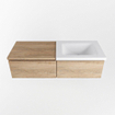 MONDIAZ BUKLA 120cm badmeubel met module 60 kleur Washed Oak met 2 lades. Wastafel CLOUD rechts 1 kraangat kleur Talc. SW1382126