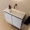 MONDIAZ TURE-DLUX 60cm toiletmeubel Plata. EDEN wastafel Ostra positie midden. Zonder kraangat. SW1104995