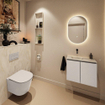 MONDIAZ TURE-DLUX 60cm toiletmeubel Linen. EDEN wastafel Ostra positie links. Zonder kraangat. SW1104920