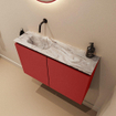 MONDIAZ TURE-DLUX 80cm toiletmeubel Fire. EDEN wastafel Glace positie links. Zonder kraangat. SW1103280