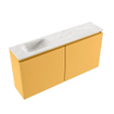 MONDIAZ TURE-DLUX 100cm toiletmeubel Ocher. EDEN wastafel Ostra positie links. Zonder kraangat. SW1104955