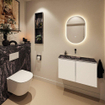 MONDIAZ TURE-DLUX 80cm toiletmeubel Talc. EDEN wastafel Lava positie midden. Zonder kraangat. SW1103621