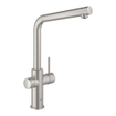 GROHE Blue Home Keukenkraan - L-Uitloop - 1-gats - filterfunctie - plat licht en bruisend water - supersteel SW228366