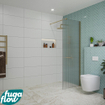FugaFlow Eccelente Vetro inloopdouche badkamer - 70x200cm - ribbelglas - wandarm - geborsteld messing SW1125073