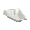 Xenz Cyprus hoekbad - 145x145cm - met overloop - zonder afvoer - Hoekopstelling links of rechts - Acryl Edelweiss mat SW103535