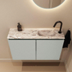 MONDIAZ TURE-DLUX 80cm toiletmeubel Greey. EDEN wastafel Glace positie rechts. Met 1 kraangat. SW1103330