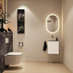 MONDIAZ TURE-DLUX 40cm toiletmeubel Talc. EDEN wastafel Lava positie midden. Zonder kraangat. SW1103597