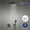 Grohe Precision showerset compleet met handdouche ø11cm 2 straalsoorten en hoofddouche ø25cm mat zwart SW1126466