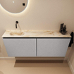 MONDIAZ TURE-DLUX 120cm toiletmeubel Plata. EDEN wastafel Frappe positie links. Zonder kraangat. SW1102944