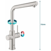 GROHE Blue Home Keukenkraan - L-Uitloop - 1-gats - filterfunctie - plat licht en bruisend water - supersteel SW228366