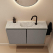 MONDIAZ TURE-DLUX Toiletmeubel - 80cm - Smoke - EDEN - wastafel Opalo - positie midden - 1 kraangat SW1126209