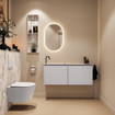 MONDIAZ TURE-DLUX 120cm toiletmeubel Cale. EDEN wastafel Glace positie links. Met 1 kraangat. SW1103246