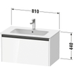 Duravit Ketho 2 wastafelonderbouwkast met 1 lade 81x48x44cm met greep antraciet grafiet supermat SW772958