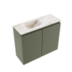 MONDIAZ TURE-DLUX 60cm toiletmeubel Army. EDEN wastafel Frappe positie links. Zonder kraangat. SW1102644