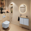 MONDIAZ TURE-DLUX 60cm toiletmeubel Clay. EDEN wastafel Frappe positie links. Met 1 kraangat. SW1102682