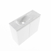 MONDIAZ TURE-DLUX 60cm toiletmeubel Talc. EDEN wastafel Opalo positie links. Zonder kraangat. SW1104144