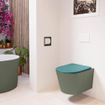 MONDIAZ LAVIE wandclosetpack - 36x53cm - diepspoel - rimless - Army (groen) - softclose - quick-release - toiletzitting - Smag (blauw) SW1208710
