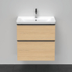 Duravit D-Neo wastafelonderkast 63.4x62.5x45.2cm 2 lades Natuur eiken Mat SW640795