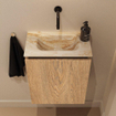 MONDIAZ TURE-DLUX 40cm toiletmeubel Washed Oak. EDEN wastafel Frappe positie midden. Zonder kraangat. SW1103057