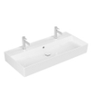 Villeroy & Boch Memento 2.0 wastafel onderzijde geslepen 100x47cm met overloop 2 kraangaten ceramic+ wit SW336053