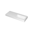 INK Momento wastafel - 120x45x9cm - 1 wasbak rechts - 0 kraangaten - polystone wit mat SW798400