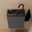MONDIAZ TURE-DLUX 40cm toiletmeubel Dark Grey. EDEN wastafel Lava positie links. Met 1 kraangat. SW1103759