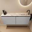 MONDIAZ TURE-DLUX 120cm toiletmeubel Plata. EDEN wastafel Glace positie rechts. Met 1 kraangat. SW1103468