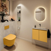MONDIAZ TURE-DLUX 60cm toiletmeubel Ocher. EDEN wastafel Opalo positie rechts. Zonder kraangat. SW1104394