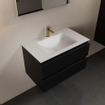 Mondiaz Aivy badmeubelset - 80x45x50cm - 1 kraangat - 1 wasbak talc Solid surface - Midden - 2 lades - Zonder spiegel - MDF Urban SW909436