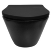 Wiesbaden Stereo toiletset rimless inclusief UP320 toiletreservoir met softclose zitting met bedieningsplaat mat zwart SW487355