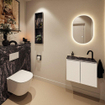 MONDIAZ TURE-DLUX 60cm toiletmeubel Talc. EDEN wastafel Lava positie rechts. Met 1 kraangat. SW1103600