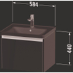 Duravit Ketho 2 wastafelonderbouwkast met 1 lade 58.4x45.5x44cm met greep antraciet donker noten mat SW772728