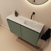 MONDIAZ TURE-DLUX 80cm toiletmeubel Army. EDEN wastafel Opalo positie rechts. Zonder kraangat. SW1104232