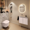 MONDIAZ TURE-DLUX 60cm toiletmeubel Rosee. EDEN wastafel Glace positie links. Zonder kraangat. SW1103466